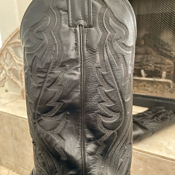 Justin Exotic Black Teju Lizard Cowboy Boots - Picture 3 of 7